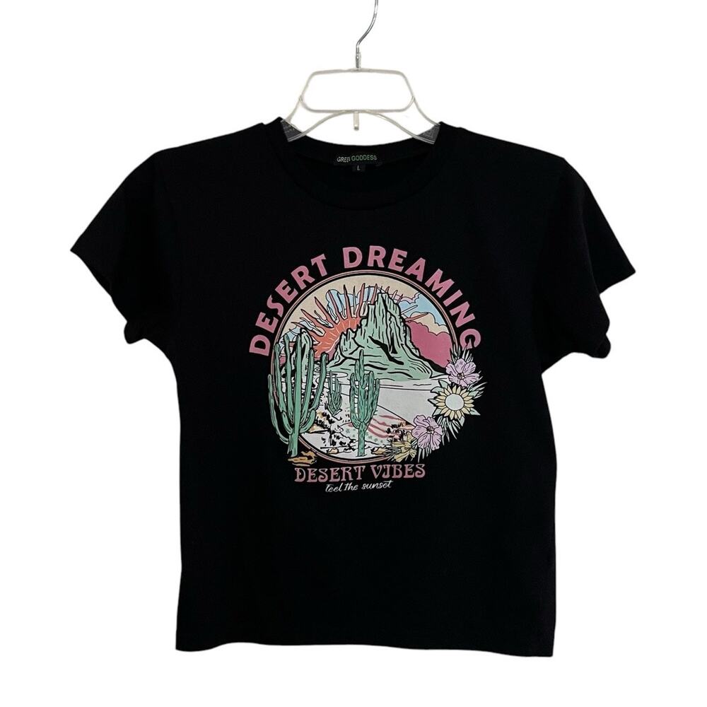 Green Goddess | Black Desert Dreaming Vibes Sunset Southwest Crop Top Large